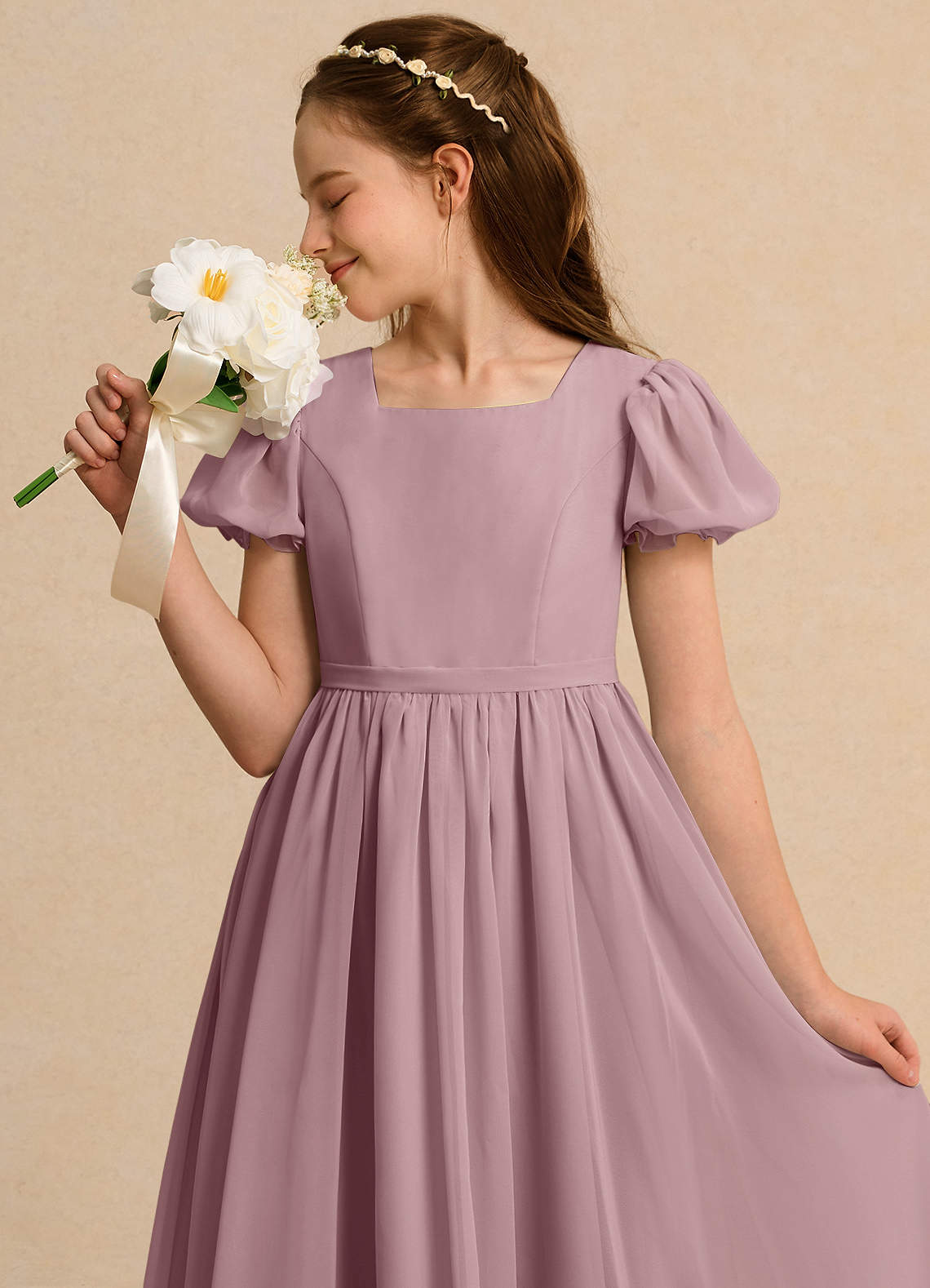 girls dusty pink dress NAVY BLUE A-LINE MINI DRESS – codressing main image 1