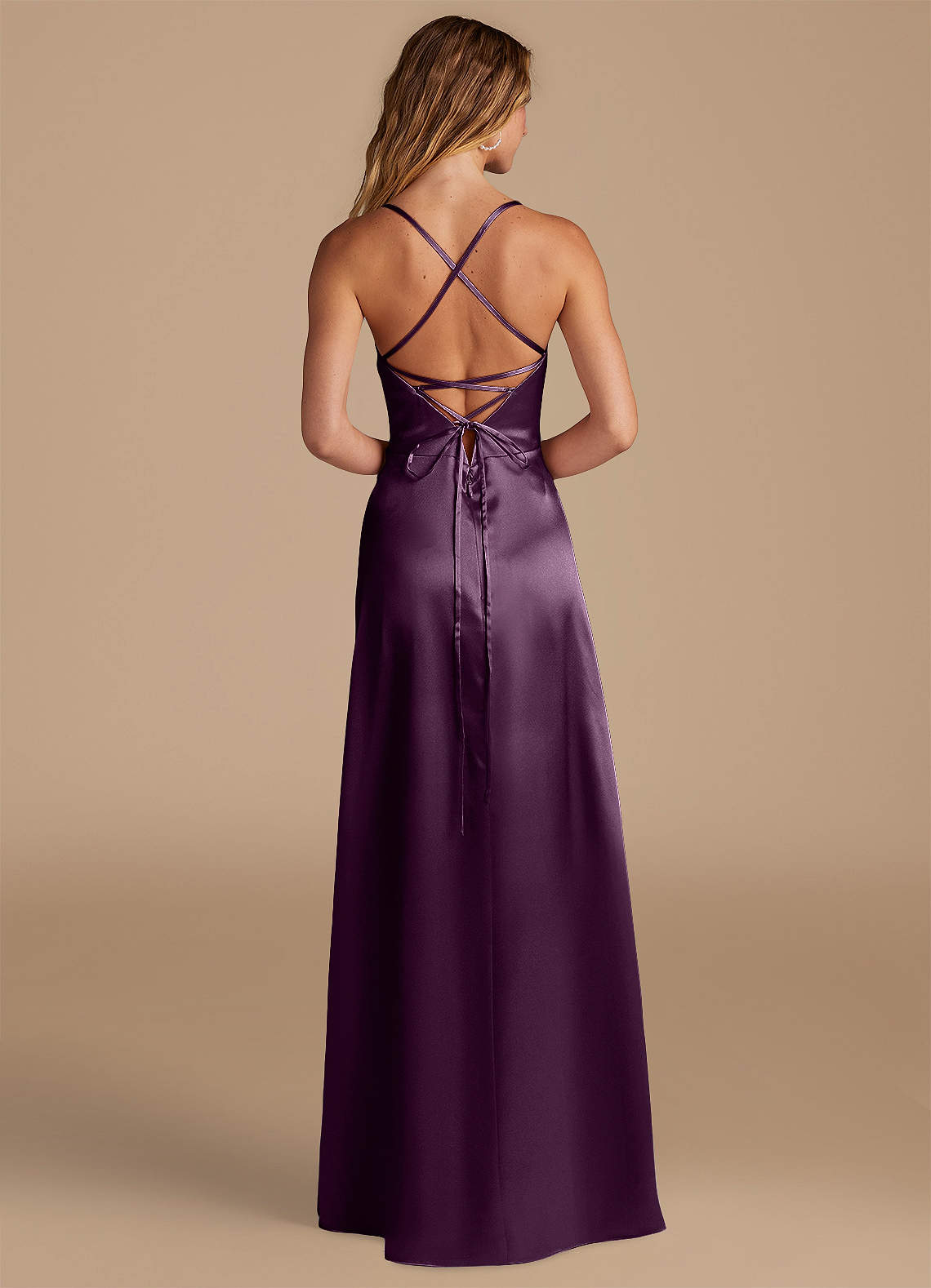 IDEE サトウアサミ 「#2」plum Azazie Mei Plum Metallic Satin Bridesmaid Dresses | Azazie