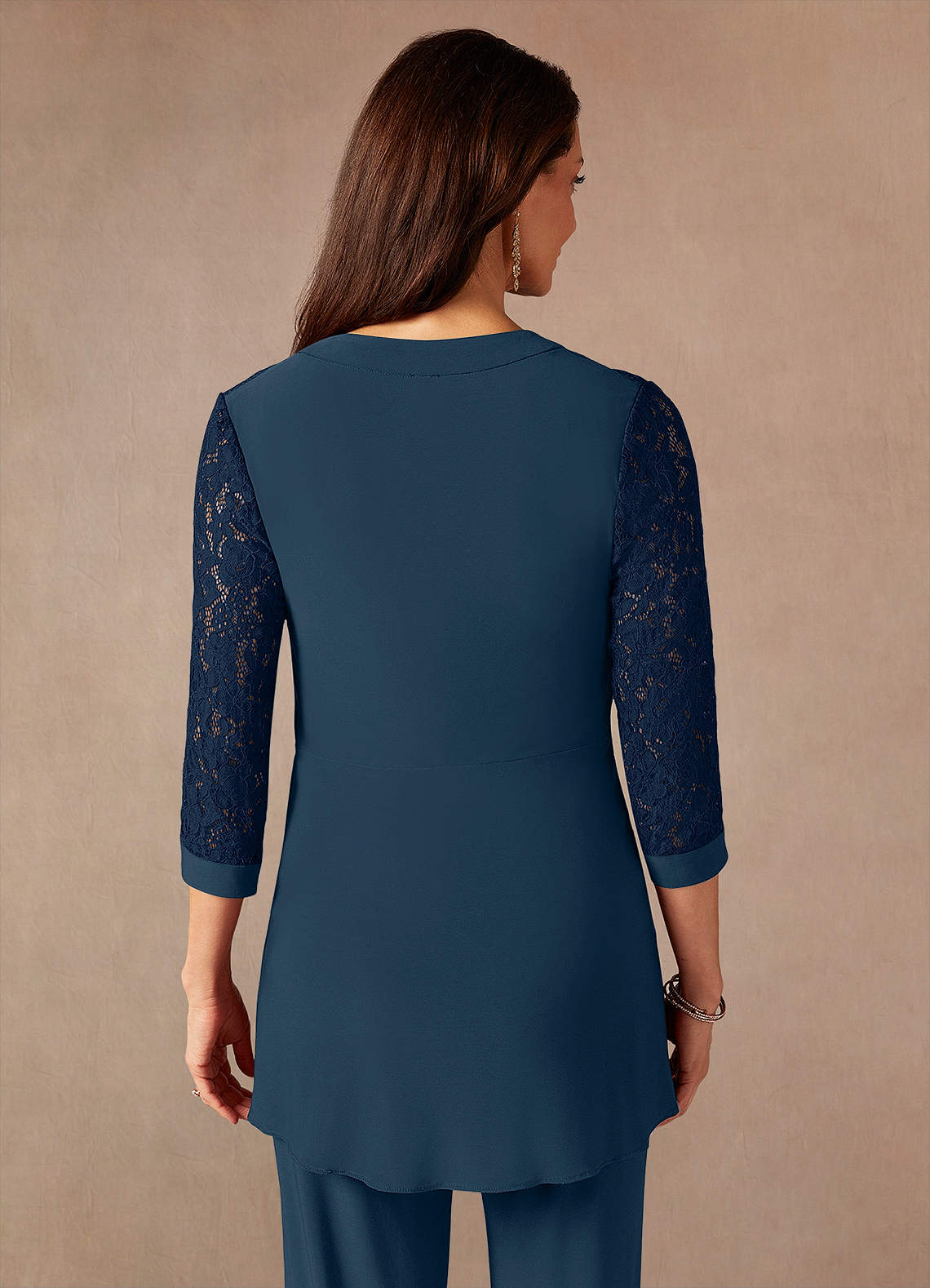 Azazie Mamrie Mother of the Bride Dresses Dark Navy Neptune Jumpsuit/Pantsuit Lace Dress image7