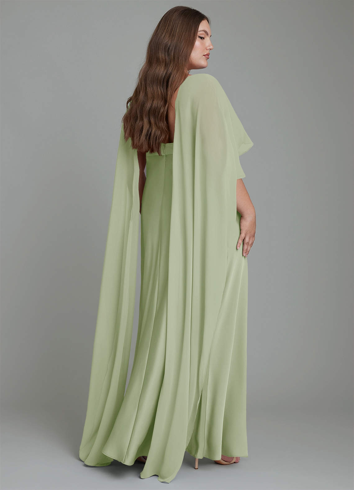 Azazie Stefania Bridesmaid Dresses Dusty Sage A-Line Stretch Satin Dress image7
