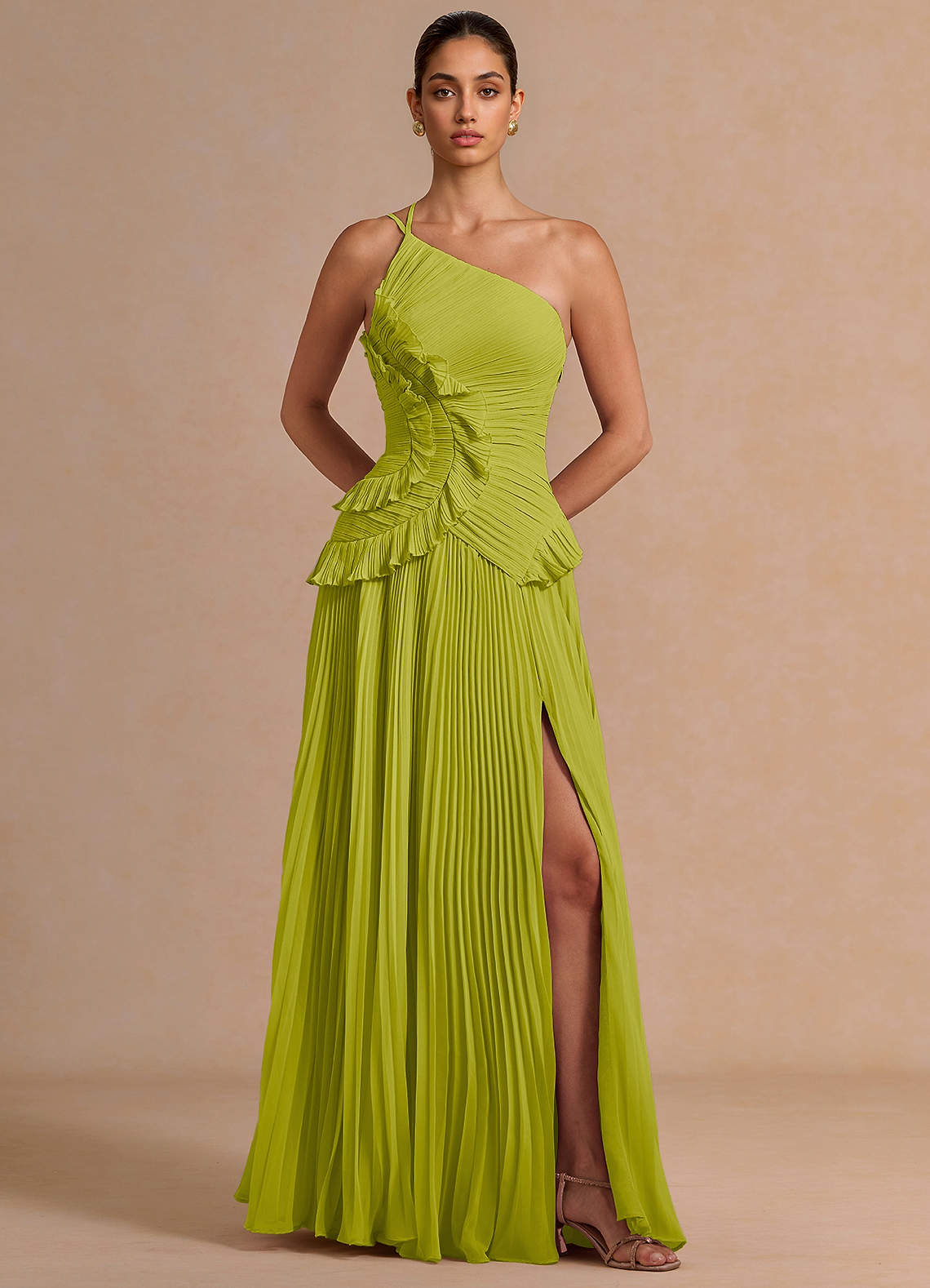 Melody Lemon Green Maxi Dress | Azazie