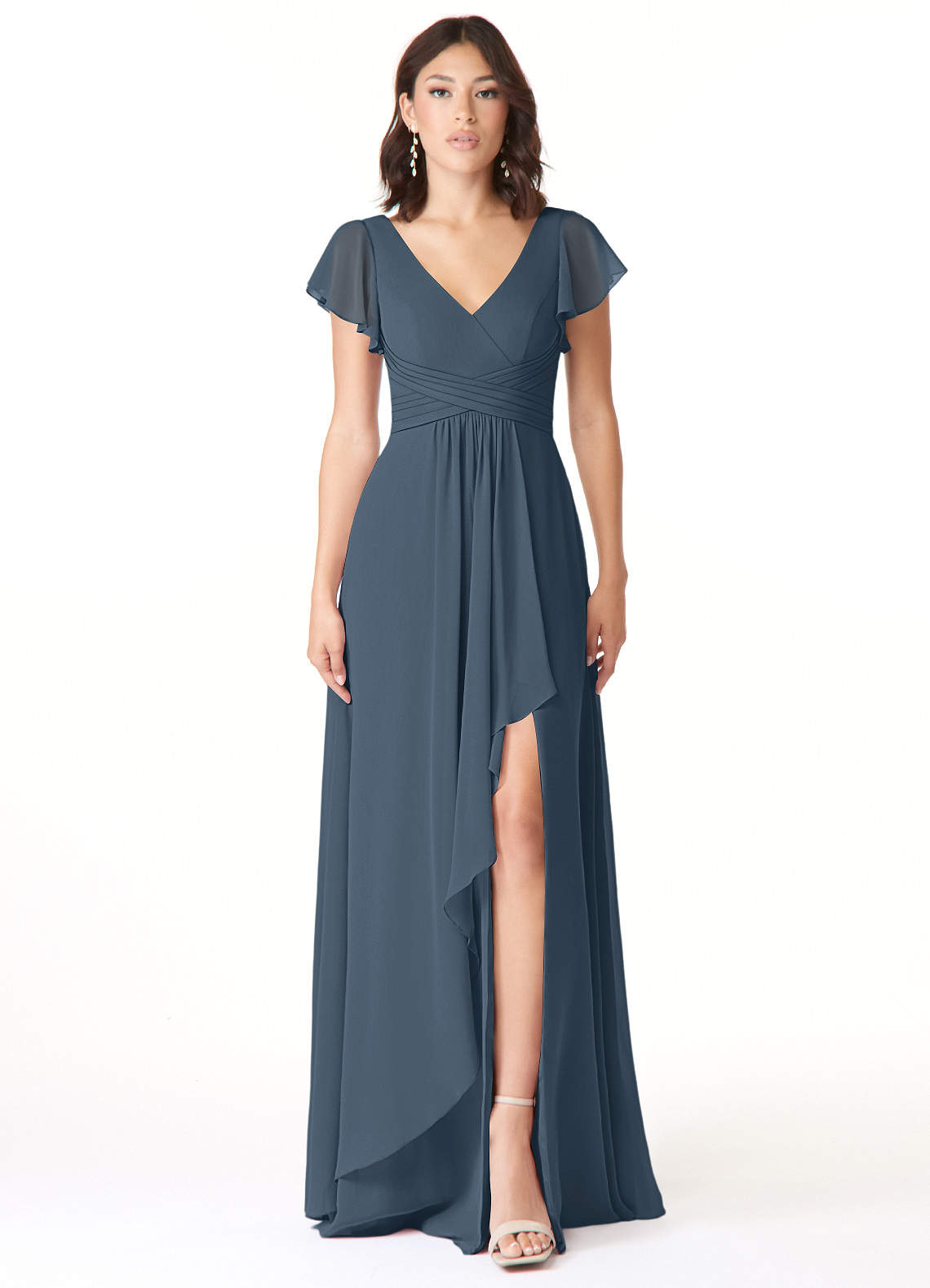 Azazie Omari Bridesmaid Dresses Neptune A-Line Chiffon Dress image1