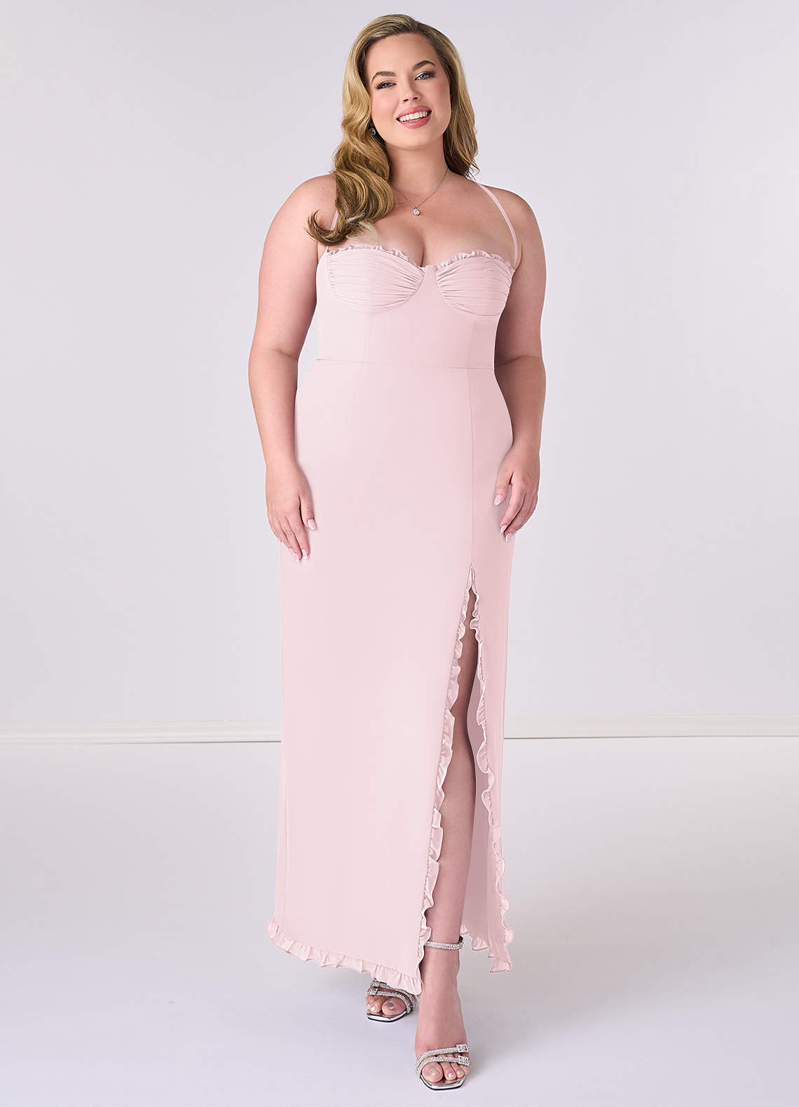 Pink chiffon dress - women long prom dress maxi bridesmaid dress - Custom made (1008)