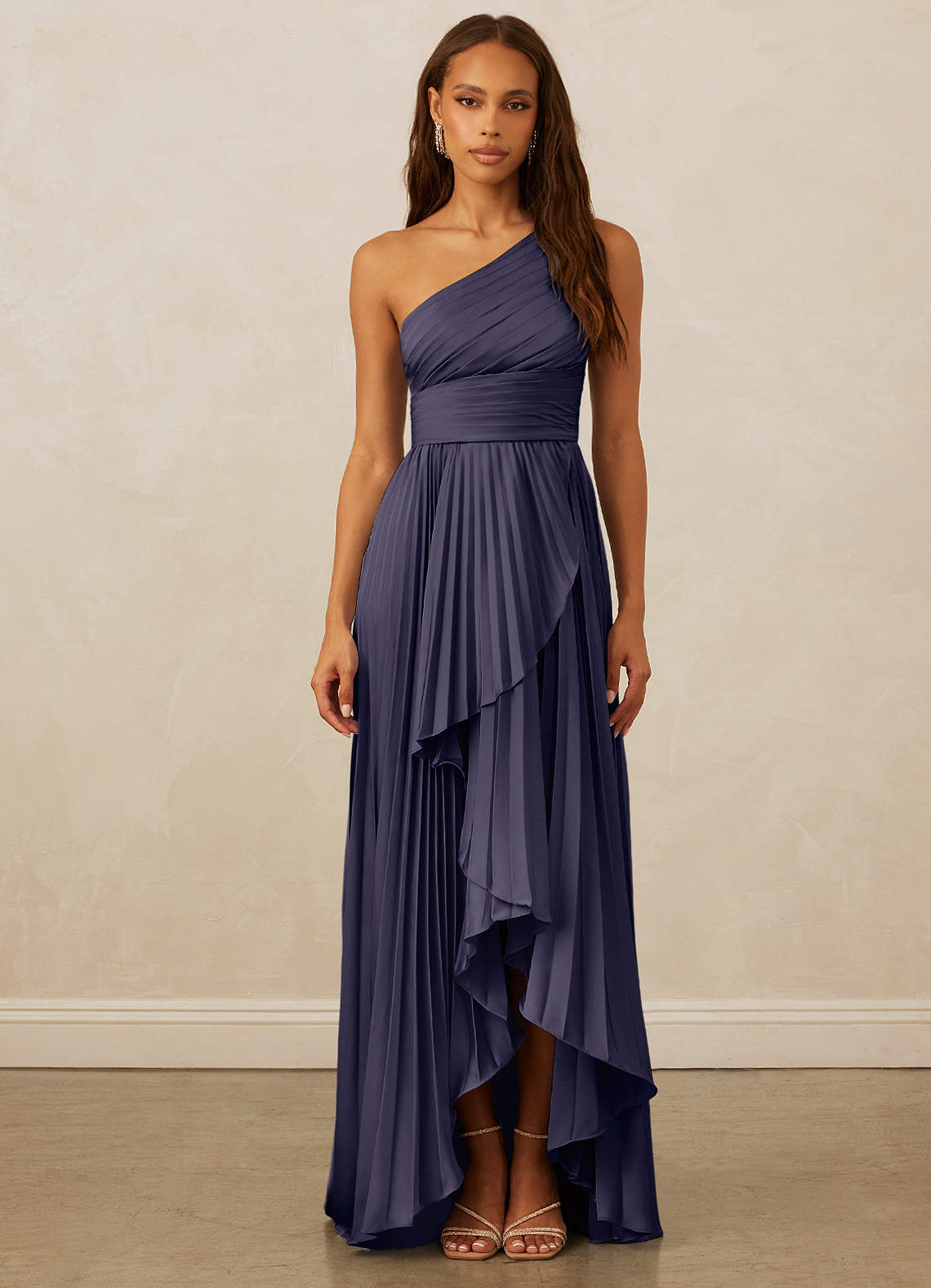 Christian Siriano Bridal for Azazie 1008 Bridesmaid Dresses Stormy A-Line One Shoulder Stretch Satin Dress image1