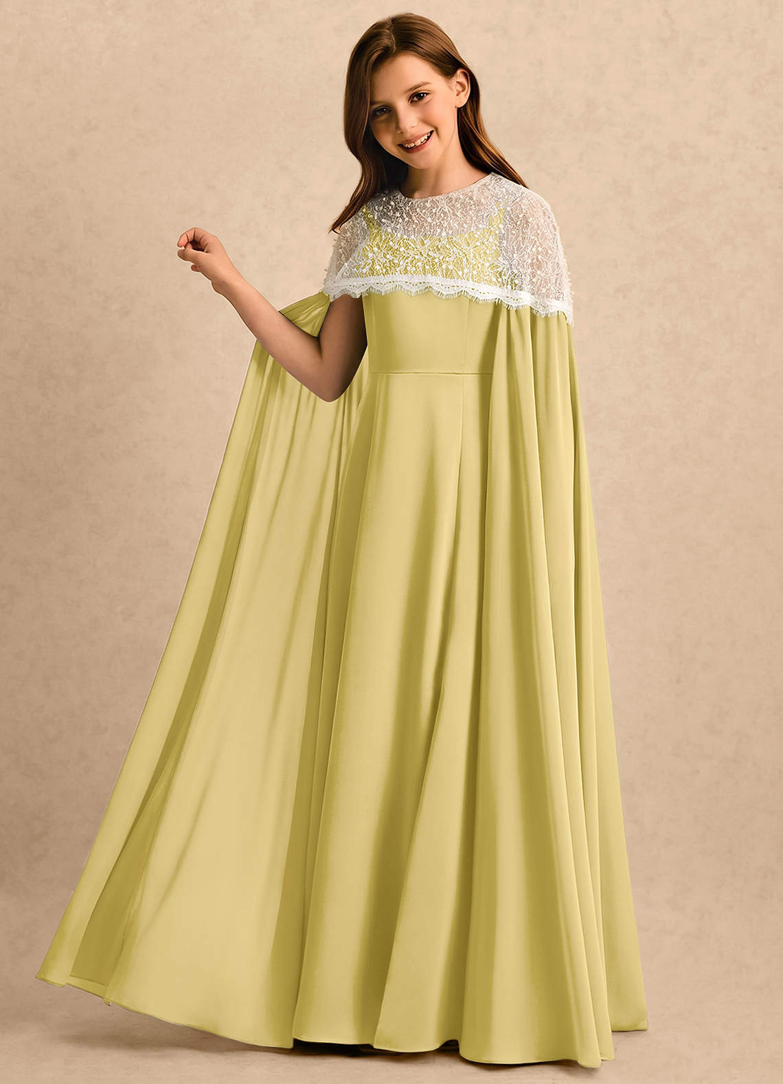 f&f ladies dresses Azazie June Girls Formal Canary A-Line Lace Stretch Satin Dress occasion-Party Wear Party-Dresses