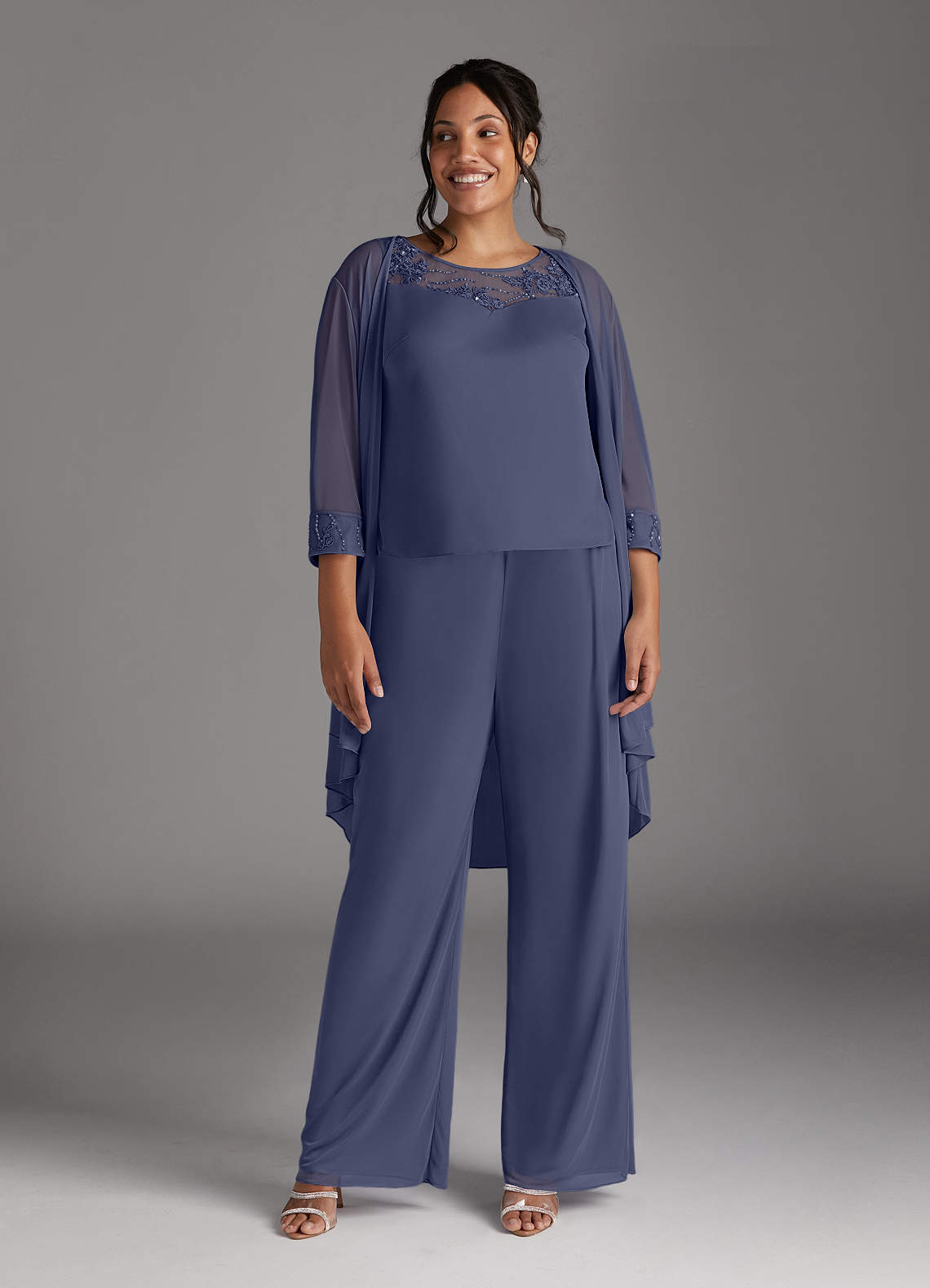 Azazie Frances Mother of the Bride Dresses Stormy Jumpsuit/Pantsuit Scoop Mesh Dress image1