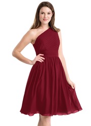 Azazie Camellia Bridesmaid Dress - Burgundy | Azazie