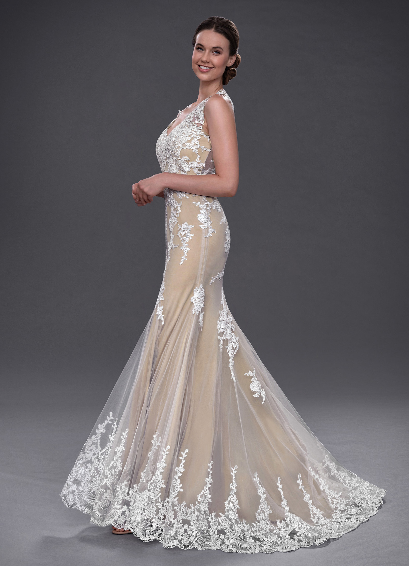 Azazie Honey BG Wedding Dress Diamond White/Champagne Azazie