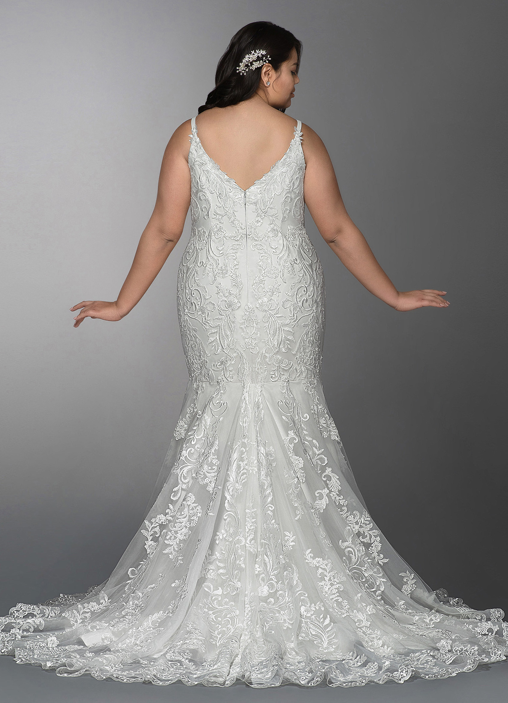 Azazie Priscilla BG Wedding Dress Diamond White/Champagne Azazie