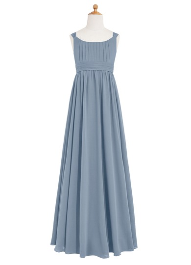 Azazie Tiana JBD Junior  Bridesmaid  Dress  Dusty  Blue  Azazie