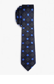 Cravate fine à carreaux pour hommes