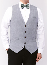 Light Grey Felted Pinstripe Single Breasted Vest
