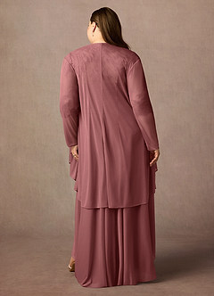 Azazie Anne vestidos de madre de la novia Vestido de Rosa Del Desierto de Encaje de Recto con Corazón Lentejuelas image11