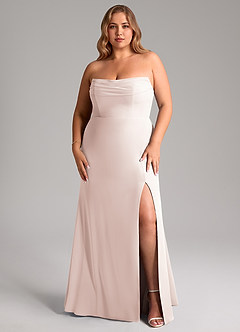 Azazie Saige Vestidos de madrinha de casamento Vestido Pétala De Rosa de Chiffon de Linha A com Fora do ombro image16