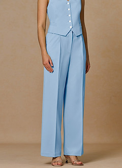 front Rowan Azul Cielo Pantalones de rendimiento de tejido refinado