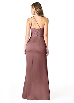 Azazie Eren Bridesmaid Dresses Vintage Mauve Mermaid One Shoulder Stretch Satin Dress image2