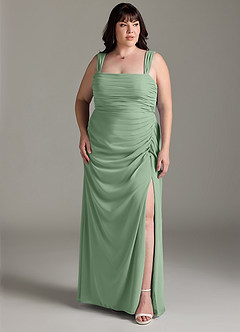 Azazie Jesaphine Bridesmaid Dresses Matcha Sheath Bow Chiffon Dress image8