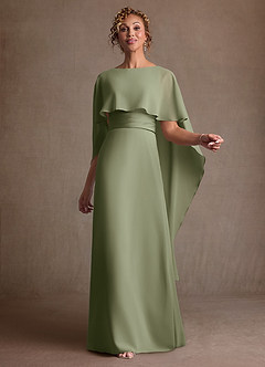 Azazie Marilla Mother of the Bride Dresses Pistachio A-Line Pleated Chiffon Dress image1