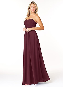 Azazie Yazmin Bridesmaid Dresses Cabernet A-Line Sweetheart Neckline Chiffon Convertible Dress image3