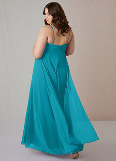 Azazie Emerald Bridesmaid Dresses Jade A-Line Ruffled Chiffon Dress image8
