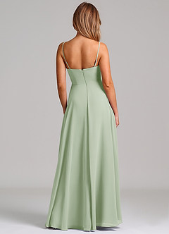 Azazie Elle Bridesmaid Dresses Dusty Sage A-Line Pleated Chiffon Dress image7