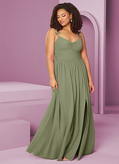 Barbie ♥ Azazie Bridesmaid Dresses Pistachio A-Line Pleated Chiffon Dress image11
