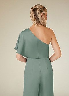 Azazie Hagretta Moeder van de bruid jurken Broekpak Jurk van Stretch Satijn Zilveren Salie image8