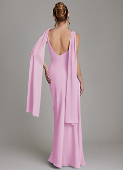 Azazie Essence Bridesmaid Dresses Candy Pink Sheath Chiffon Dress image8