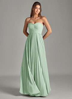 Azazie Chiana Bridesmaid Dresses Agave A-Line Strapless Chiffon Dress image2