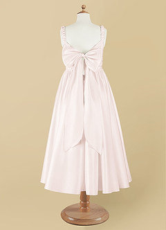Azazie Cutie Pie Flower Girl Dresses Rose Petal A-Line Pleated Matte Satin Dress image8