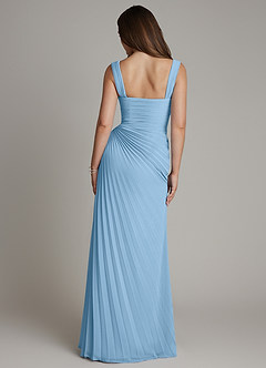 Azazie Amberly Bridesmaid Dresses Steel Blue Sheath Sweetheart Neckline Chiffon Dress image2