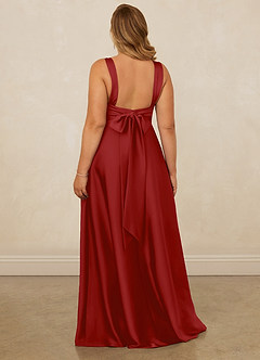 Christian Siriano Bridal for Azazie 1001 Bridesmaid Dresses Pomegranate A-Line Sweetheart Neckline Stretch Satin Dress image12