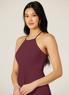 Azazie Sarah Final Sale Cabernet Empire Pleated Chiffon Dress image6