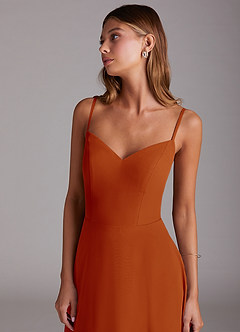 Azazie Marley Bridesmaid Dresses Paprika A-Line Off the Shoulder Chiffon Convertible Dress image2