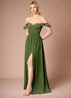 Maxi jurk Ginevra Olijfgroen image9