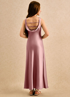 Azazie Raspberry Girls Formal Flower Girl Klänningar Klä A-Line i Stretch Satin Plisserad image2