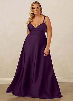 Christian Siriano Bridal for Azazie 1001 Bridesmaid Dresses Grape A-Line Sweetheart Neckline Stretch Satin Dress image11