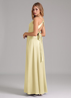 Azazie Evalleen Final Sale Dusty Blue A-Line Pleated Stretch Satin Dress image7