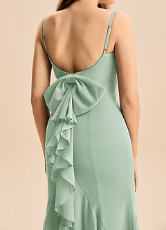 Azazie Lioren Junior 인어 절하다 쉬폰 플로어 길이 주니어 신부 들러리 드레스 image6