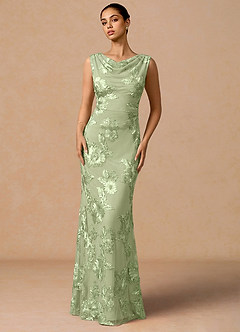 Elowis Light Green Maxi Dress image1