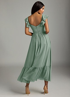 Azazie Anaya Brautjungfernkleider A-Linie Herzausschnitt Chiffon Kleid Silberner Salbei image5