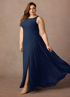 Azazie Galvan Mother of the Bride Dresses Dark Navy A-Line Sequins Chiffon Dress image8