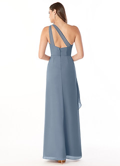 Azazie Maive Bridesmaid Dresses Twilight Sheath Pleated Ruffle Chiffon Dress image2