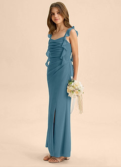 Azazie Jessamine Junior Robe Sirène en Mousseline de soie Encolure en Forme de Cœur Bermude image5