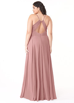 Azazie Avelina Bridesmaid Dresses Dusty Rose A-Line V-Neck Pleated Chiffon Dress image7