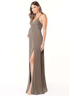 Azazie Annabelle Abiti da damigella d'onore premaman Abito A-Line con Scollo a V a Pieghe Maglia Floor-Length image4