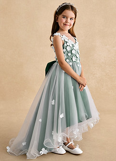 Azazie Celia Flower Girl Klänningar Klänning A-Line i Tyll Spets image3