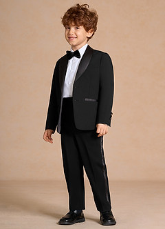 front Lucas Black Boys Shawl Lapel Tuxedos