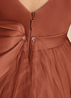 Azazie Pear Flower Girl Dresses Auburn Ball-Gown Bow Tulle Dress image7
