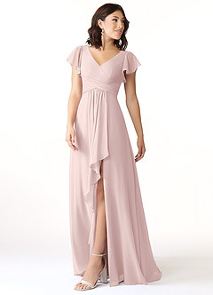 Azazie Omari Bridesmaid Dresses Blushing Pink A-Line Chiffon Dress image7